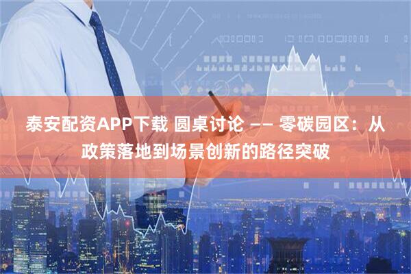 泰安配资APP下载 圆桌讨论 —— 零碳园区：从政策落地到场景创新的路径突破